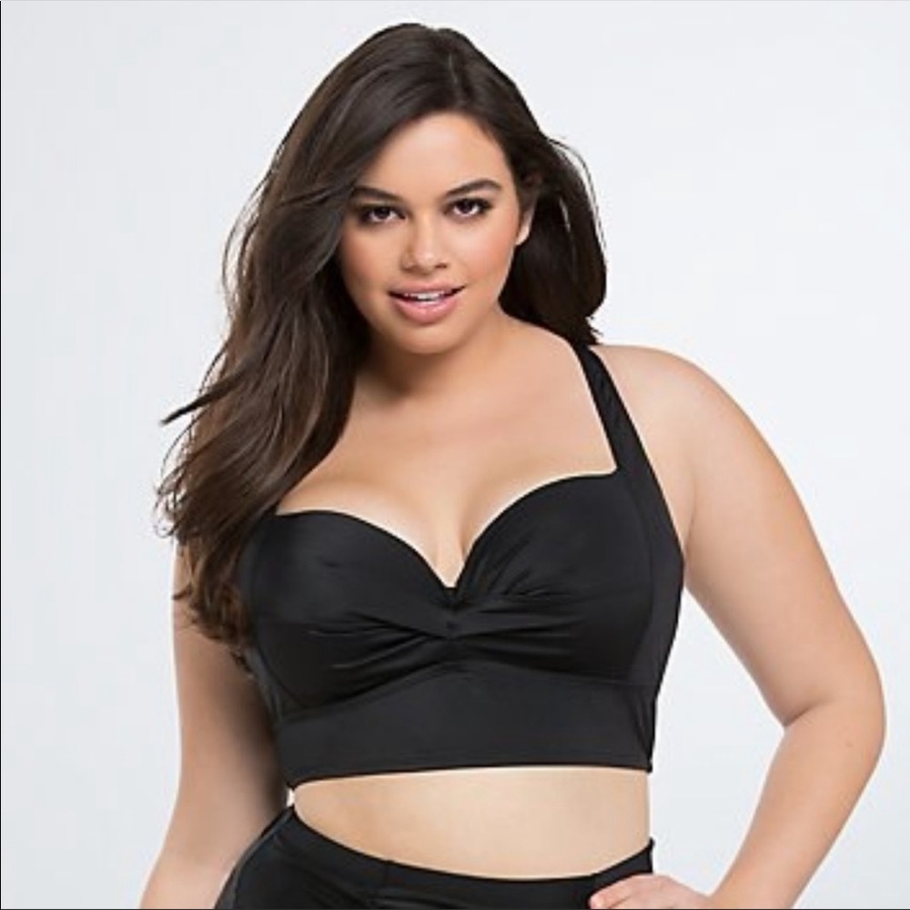 Torrid Twist Front Bikini Top in Black - Picture 1 of 4
